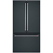 Cafe 36 Inch Wide 23.1 Cu. Ft. Counter Depth French Door Refrigerator with Internal Dispenser and Wi-Fi Compatibility Matte Black / Brushed Stainless