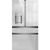Cafe 36 Inch Wide 22.3 Cu. Ft. Energy Star Certified French Door Refrigerator with Twin Chill™ Evaporators Platinum Glass