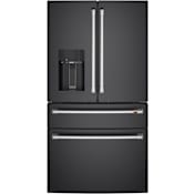 Cafe 36 Inch Wide 22.3 Cu. Ft. Smart Counter-Depth 4-Door French-Door Refrigerator Matte Black / Brushed Stainless