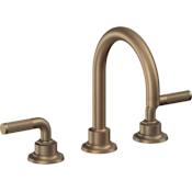 California Faucets Descanso 1.2 GPM Widespread Bathroom Faucet with 1-1/4" ZeroDrain and Lever Handles Antique Brass Flat