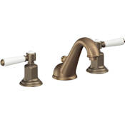 California Faucets Cardiff 1.2 GPM Widespread Bathroom Faucet with Pop-Up Drain Assembly Antique Brass Flat