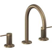 California Faucets D Street 1.2 GPM Widespread Bathroom Faucet with 1-1/4" ZeroDrain and Lever Handles Antique Brass Flat