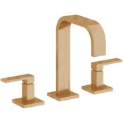 California Faucets Terra Mar 1.2 GPM Widespread Bathroom Faucet with 2-1/4" Fully Finished ZeroDrain Burnished Brass