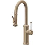 California Faucets Davoli 1.8 GPM Single Hole Pre-Rinse Pull Down Kitchen Faucet - Includes Escutcheon Antique Brass Flat