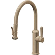 California Faucets Davoli 1.8 GPM Single Hole Pre-Rinse Pull Down Kitchen Faucet - Includes Escutcheon Antique Brass Flat
