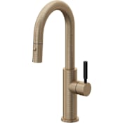California Faucets Corsano 1.8 GPM Single Handle Single Hole Pull-Down Spray Bar / Prep Faucet Antique Brass Flat