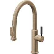 California Faucets Corsano 1.8 GPM Single Hole Pre-Rinse Pull Down Kitchen Faucet - Includes Escutcheon Antique Brass Flat