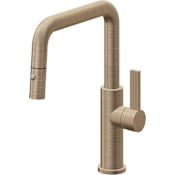 California Faucets Corsano 1.8 GPM Single Hole Pull Down Kitchen Faucet with FB Series Handle Antique Brass Flat