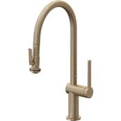 California Faucets La Spezia 1.8 GPM Single Hole Pull Down Kitchen Faucet Antique Brass Flat