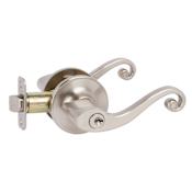 Callan Lexington Single Cylinder Keyed Entry Lever Set Satin Nickel