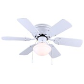 Canarm Twister Single Light 6 Blade Hugger Indoor Ceiling Fan White
