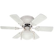 Canarm Twister Single Light 6 Blade Hugger Indoor Ceiling Fan White