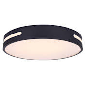 Canarm Niven 20" Wide LED Flush Mount Drum Ceiling Fixture Black