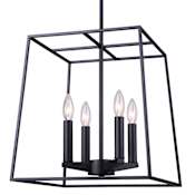 Canarm Wes 4 Light 14" Wide Taper Candle Chandelier Black
