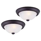 Canarm 1 Light 11" Wide Flush Mount Ceiling Fixture - Pack of 2 Oil Rubbed Bronze