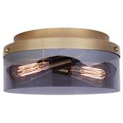 Canarm Nina 2 Light 12" Wide Flush Mount Drum Ceiling Fixture Gold