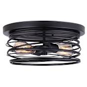Canarm Ryland 2 Light 13-3/4" Wide Flush Mount Ceiling Fixture Black