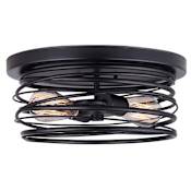 Canarm Ryland 2 Light 13-3/4" Wide Flush Mount Ceiling Fixture Black