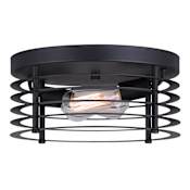 Canarm Alder 2 Light 13" Wide Flush Mount Drum Ceiling Fixture Matte Black