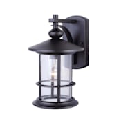 Canarm Treehouse Single Light 13" High Outdoor Wall Sconce Black