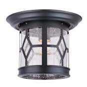 Canarm Atlanta Single Light 10" Wide Outdoor Flush Mount Lantern Ceiling Fixture Black