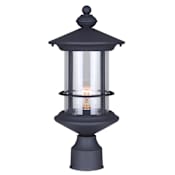 Canarm Treehouse Single Light 4-11/16" Wide Landscape Single Head Post Light Black