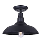 Canarm Valec 14" Wide Semi-Flush Outdoor Ceiling Fixture Sand Black