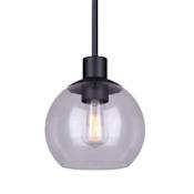 Canarm Landry 7" Wide Mini Pendant Black