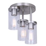 Canarm Britton 3 Light 11" Wide Semi-Flush Ceiling Fixture Brushed Nickel