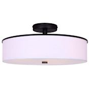 Canarm Tristan 3 Light 18" Wide Semi-flush Drum Ceiling Fixture Black