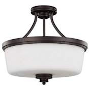 Canarm Jackson 3 Light 15-3/4" Wide Semi Flush Bowl Ceiling Fixture Oil Rubbed Bronze