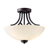 Canarm Somerset 3 Light 15" Wide Semi Flush Bowl Ceiling Fixture Oil Rubbed Bronze