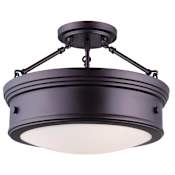 Canarm Boku 3 Light 15" Wide Semi Flush Ceiling Fixture Oil Rubbed Bronze