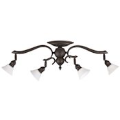 Canarm Addison 4 Light 27" Wide Fixed Rail - Ceiling or Wall Mount Oil Rubbed Bronze