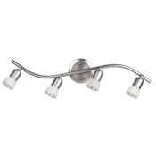 Canarm James 4 Light 27" Wide Fixed Rail - Ceiling or Wall Mount Brushed Pewter