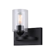Canarm Hampton 9" Tall Bathroom Sconce Matte Black