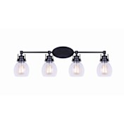 Canarm Carson 4 Light 33" Wide Vanity Light Black