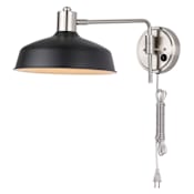 Canarm Bello 8" Tall Plug-In Wall Sconce Brushed Nickel / Matte Black