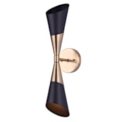 Canarm Emlen 2 Light 21" Tall Wall Sconce Matte Black and gold