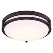 Canarm Gilda Single Light 13" Wide Integrated LED Flush Mount Drum Ceiling Fixture Oil Rubbed Bronze