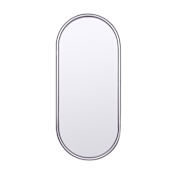 Canarm Lyra 12" W x 27" H Oval Metal Framed Accent Mirror Brushed Nickel