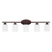 Capital Lighting Dixon 5 Light 37" Wide Bathroom Vanity Light with Frosted Glass Shades Bronze