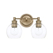 Capital Lighting Mid Century 2 Light 15" Wide Bathroom Vanity Light Aged Brass
