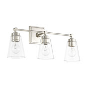 Capital Lighting 3 Light 10" Tall Bathroom Vanity Light Polished Nickel