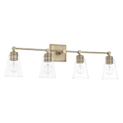Capital Lighting 4 Light 10" Tall Bathroom Vanity Light Aged Brass