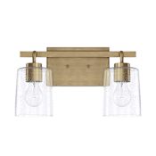 Capital Lighting Greyson 2 Light 15" Wide Bathroom Vanity Light Aged Brass