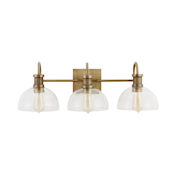 Capital Lighting 3 Light 27" Wide Bathroom Vanity Light Aged Brass