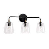 Capital Lighting Amara 3 Light 24" Wide Bathroom Vanity Light Matte Black with Brass