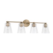 Capital Lighting Baker 4 Light 32" Wide Bathroom Vanity Light Aged Brass