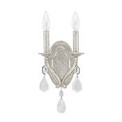 Capital Lighting Blakely 2 Light 13" Tall Wall Sconce Antique Silver with Clear Crystals